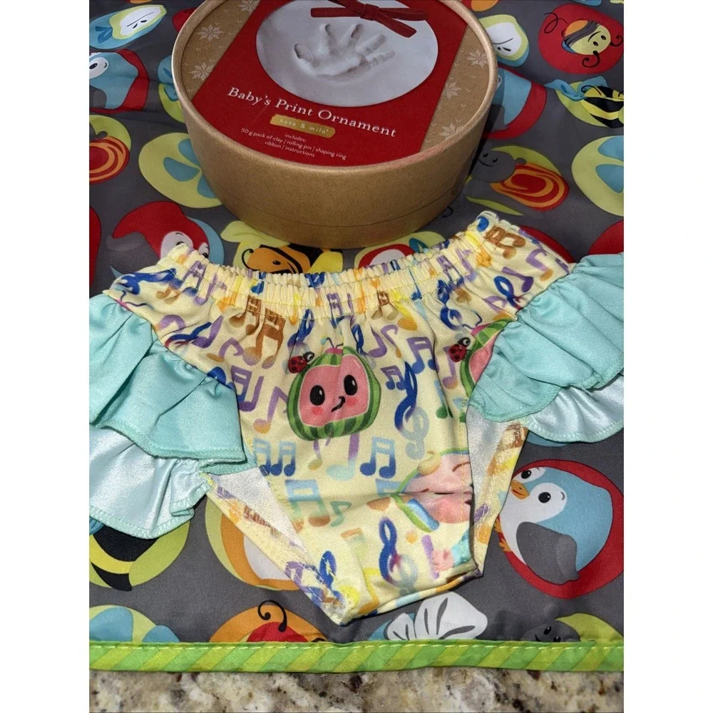 EvenfloExersaucer Mat‎ TummyTime Baby Print Ornament Wash Cloth Diaper Cover4563